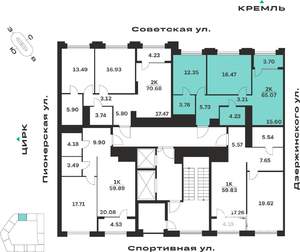 2-к квартира, вторичка, 65м2, 3/10 этаж