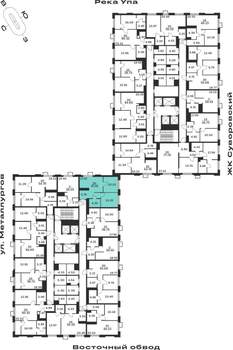 2-к квартира, строящийся дом, 47м2, 6/25 этаж