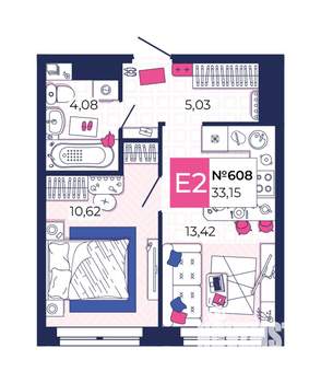 1-к квартира, вторичка, 33м2, 21/25 этаж