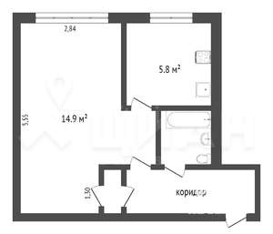 1-к квартира, вторичка, 32м2, 3/5 этаж