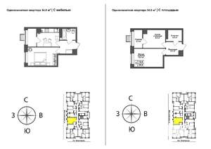 1-к квартира, сданный дом, 33м2, 16/17 этаж