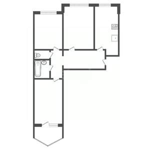 3-к квартира, вторичка, 66м2, 2/9 этаж