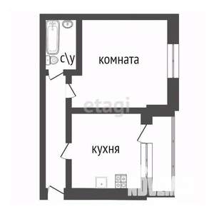 1-к квартира, вторичка, 43м2, 5/9 этаж