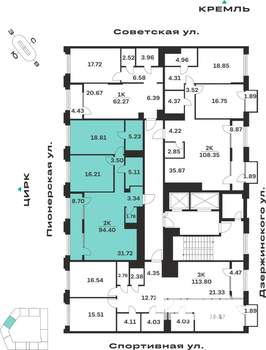 2-к квартира, вторичка, 94м2, 4/10 этаж