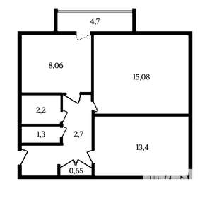 2-к квартира, вторичка, 48м2, 7/12 этаж