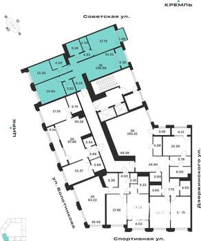 3-к квартира, вторичка, 107м2, 6/10 этаж