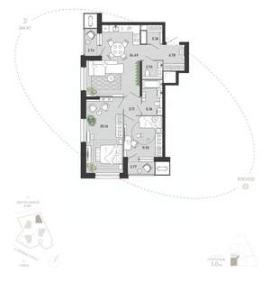 2-к квартира, вторичка, 81м2, 6/21 этаж