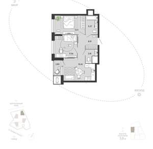 2-к квартира, вторичка, 59м2, 15/20 этаж