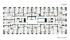 1-к квартира, строящийся дом, 34м2, 2/19 этаж