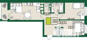 3-к квартира, строящийся дом, 57м2, 7/9 этаж