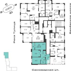 2-к квартира, вторичка, 66м2, 11/16 этаж