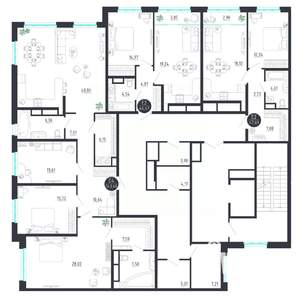 1-к квартира, строящийся дом, 47м2, 8/8 этаж