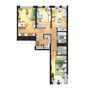 3-к квартира, вторичка, 73м2, 2/5 этаж