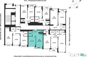 1-к квартира, вторичка, 50м2, 3/9 этаж