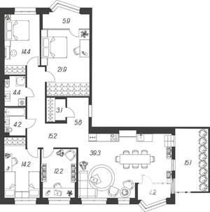 3-к квартира, строящийся дом, 160м2, 10/24 этаж