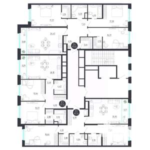 2-к квартира, строящийся дом, 70м2, 7/8 этаж