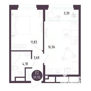 1-к квартира, вторичка, 40м2, 10/10 этаж