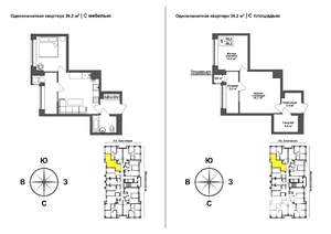 1-к квартира, сданный дом, 38м2, 11/17 этаж