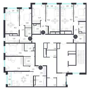 2-к квартира, строящийся дом, 87м2, 5/8 этаж