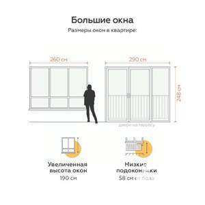 2-к квартира, вторичка, 57м2, 1/5 этаж