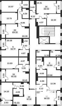 2-к квартира, вторичка, 69м2, 2/9 этаж
