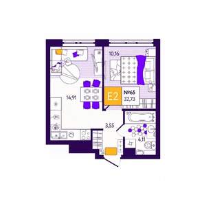 1-к квартира, вторичка, 33м2, 5/12 этаж