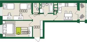 2-к квартира, строящийся дом, 58м2, 8/9 этаж