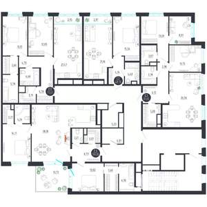 2-к квартира, строящийся дом, 79м2, 4/8 этаж