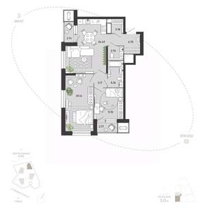2-к квартира, вторичка, 81м2, 8/21 этаж