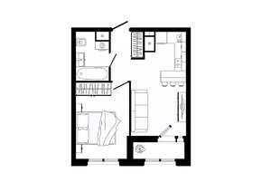 1-к квартира, строящийся дом, 38м2, 12/25 этаж