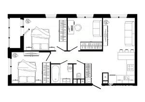 3-к квартира, строящийся дом, 77м2, 21/25 этаж