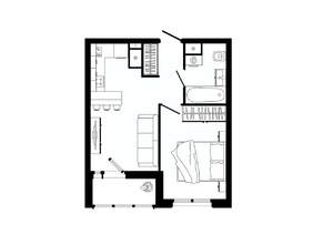 1-к квартира, строящийся дом, 38м2, 21/25 этаж