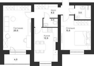 2-к квартира, вторичка, 67м2, 3/5 этаж