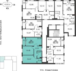 2-к квартира, вторичка, 69м2, 2/9 этаж
