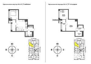 1-к квартира, вторичка, 38м2, 10/17 этаж