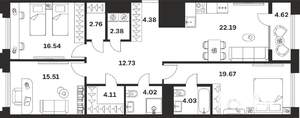 3-к квартира, вторичка, 112м2, 3/10 этаж