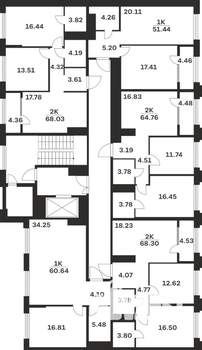 2-к квартира, вторичка, 68м2, 3/10 этаж