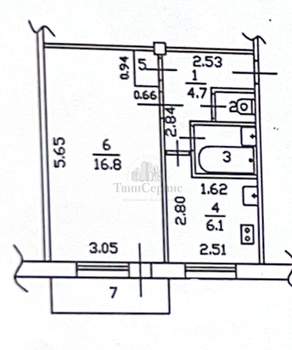 1-к квартира, вторичка, 31м2, 2/3 этаж