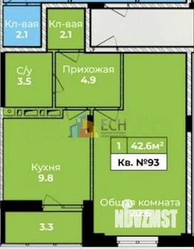 1-к квартира, вторичка, 41м2, 4/10 этаж
