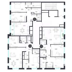 2-к квартира, строящийся дом, 76м2, 4/8 этаж