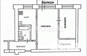2-к квартира, вторичка, 43м2, 3/4 этаж