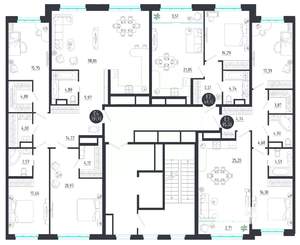 2-к квартира, строящийся дом, 85м2, 8/8 этаж