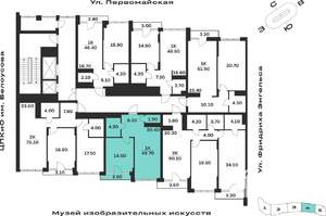 1-к квартира, вторичка, 50м2, 8/9 этаж