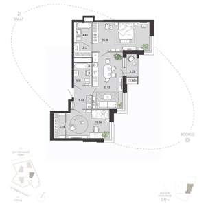 2-к квартира, вторичка, 85м2, 13/21 этаж