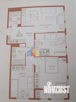 3-к квартира, вторичка, 86м2, 2/17 этаж