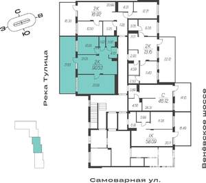 2-к квартира, вторичка, 71м2, 1/15 этаж