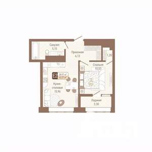 1-к квартира, вторичка, 41м2, 9/14 этаж