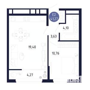 1-к квартира, вторичка, 41м2, 20/25 этаж