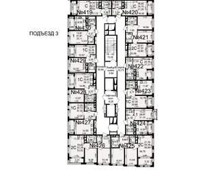 1-к квартира, строящийся дом, 32м2, 3/18 этаж