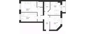 3-к квартира, сданный дом, 78м2, 2/5 этаж